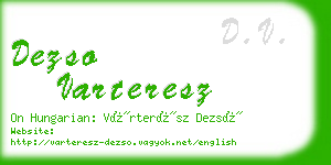 dezso varteresz business card